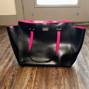 Kate Spade large black pink tote bag classic